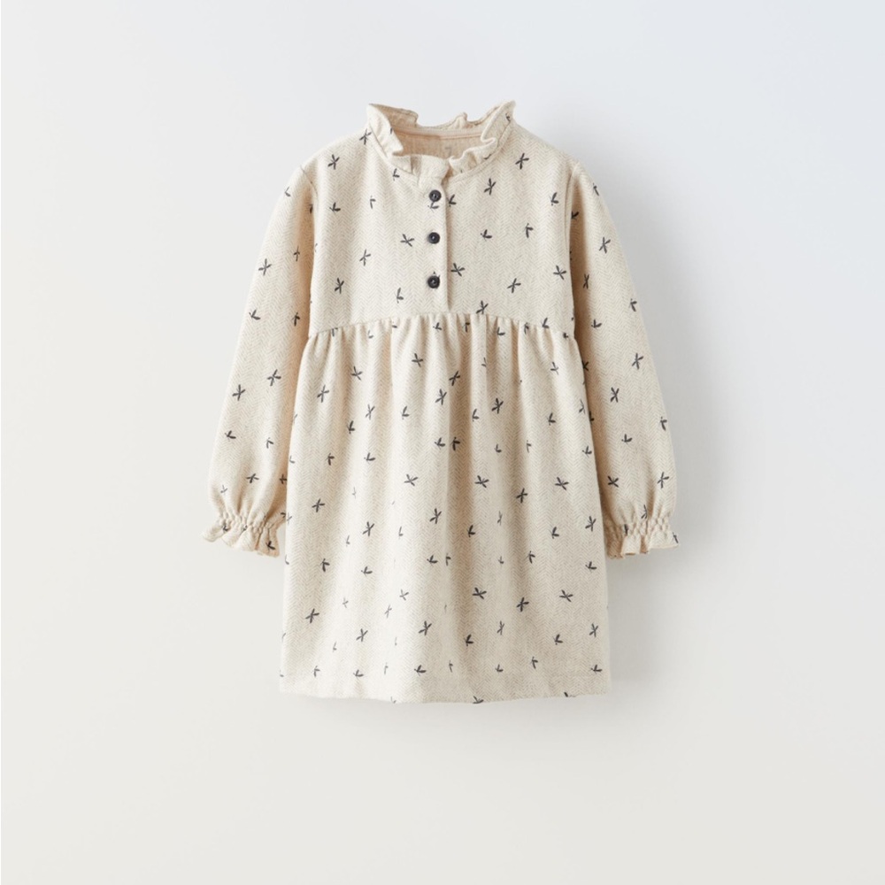ZARA Girl Butterfly Dragonly Cream Dress